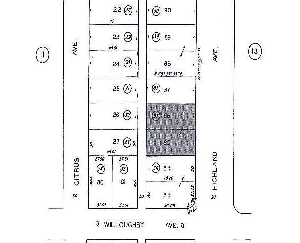 913-915 N Highland Ave, Los Angeles, CA à louer - Plan cadastral – Image 2 sur 7
