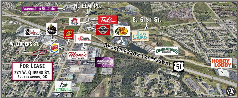 721 W Queens St, Broken Arrow, OK à louer - Aérien – Image 2 sur 9
