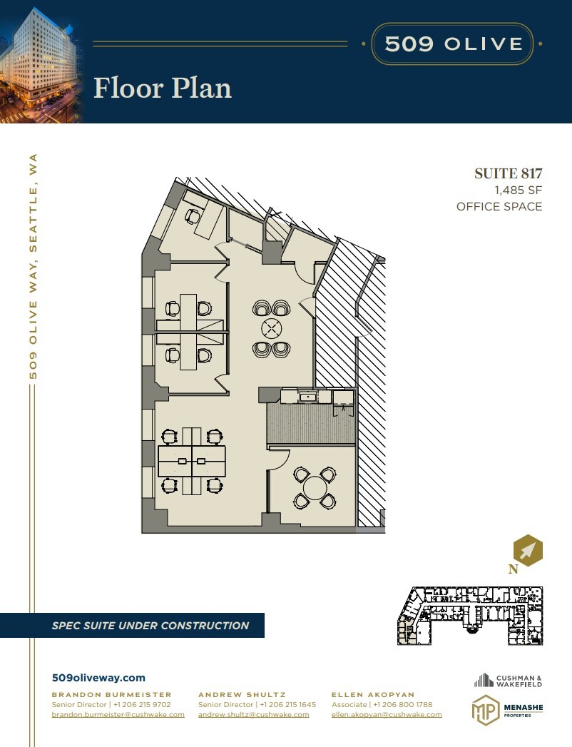509 Olive Way, Seattle, WA à louer Plan d’étage– Image 1 sur 1