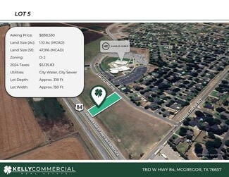 Plus de détails pour TBD W 84 Lot 5 hwy, McGregor, TX - Terrain à vendre