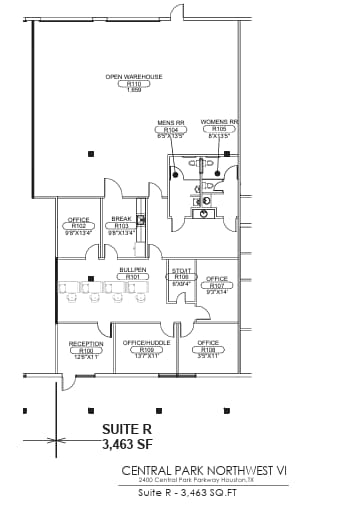 2500 Central Pky, Houston, TX à louer Plan d’étage– Image 1 sur 1