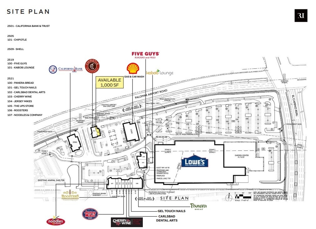 2601 Palomar Airport Rd, Carlsbad, CA à louer Plan de site– Image 1 sur 1