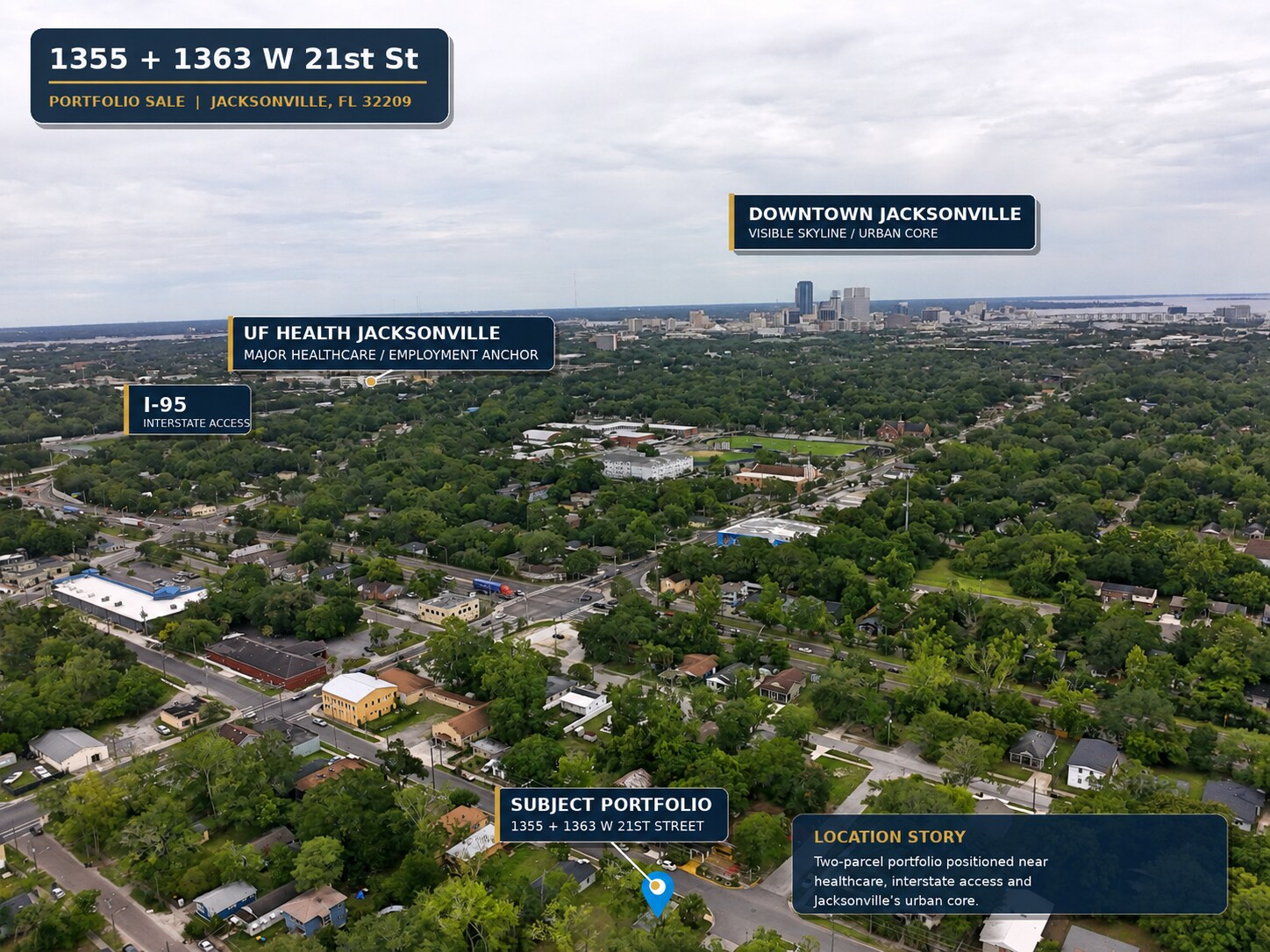 West 21st Street portefeuille de 2 biens à vendre sur LoopNet.fr Aérien– Image 1 sur 13