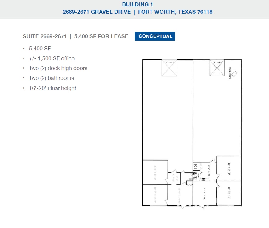 2501-2519 Gravel Dr, Fort Worth, TX à louer Plan d’étage– Image 1 sur 1