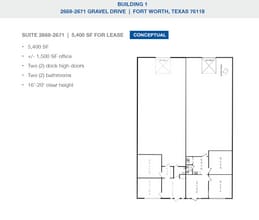 2501-2519 Gravel Dr, Fort Worth, TX à louer Plan d’étage– Image 1 sur 1