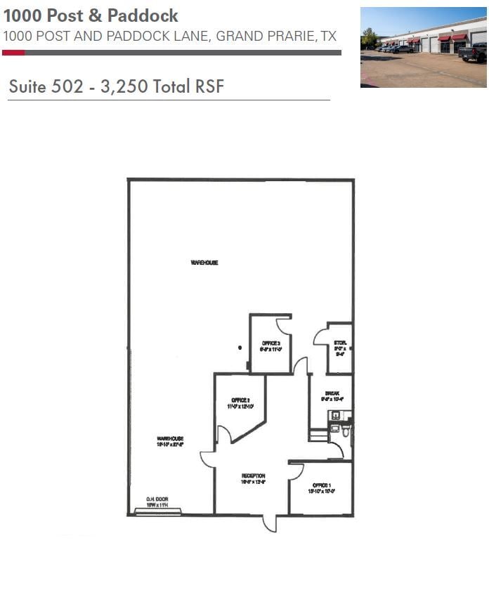 1000 Post and Paddock Ln, Grand Prairie, TX à louer Plan d’étage– Image 1 sur 1