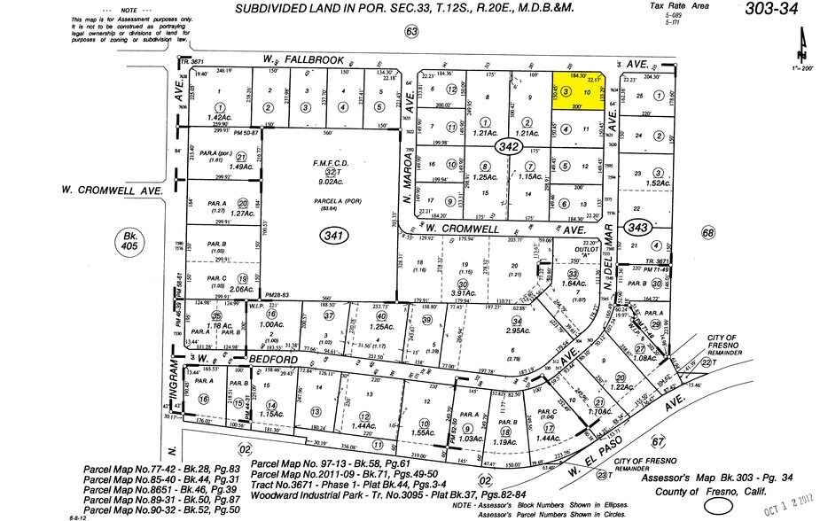255 W Fallbrook Ave, Fresno, CA à louer - Plan cadastral – Image 2 sur 2