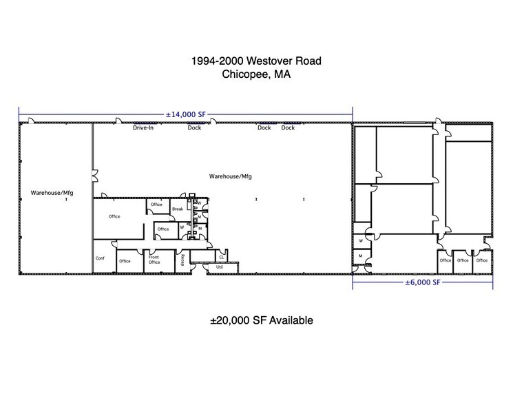 1994 Westover Rd, Chicopee, MA à louer - Plan d’étage – Image 2 sur 3