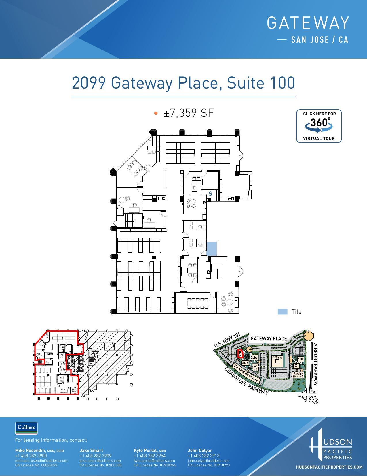 2033 Gateway Pl, San Jose, CA à louer Plan d’étage– Image 1 sur 1