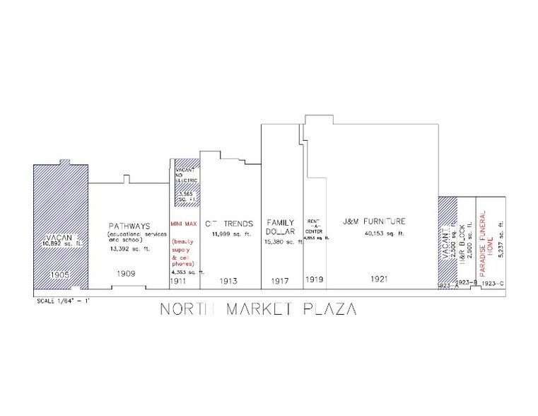 1905-1923 N Market St, Shreveport, LA à louer - Plan de site – Image 2 sur 2
