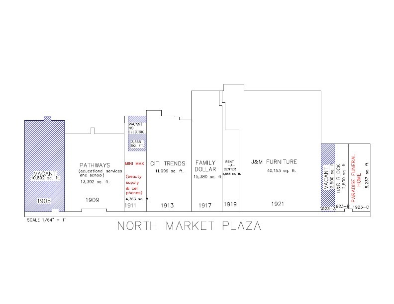 1905-1923 N Market St, Shreveport, LA à louer Plan de site– Image 1 sur 1