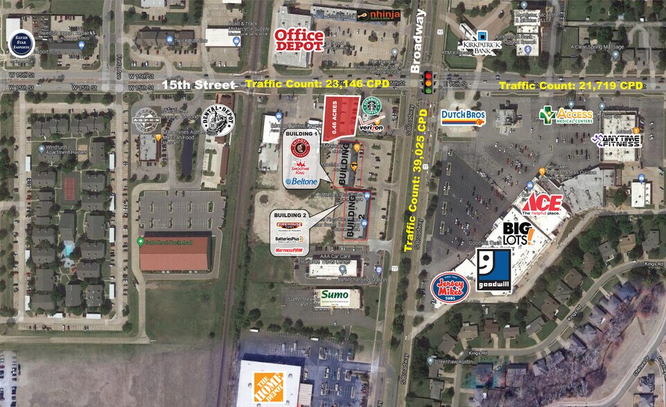 20 W 15th St, Edmond, OK à louer - Aérien – Image 2 sur 2