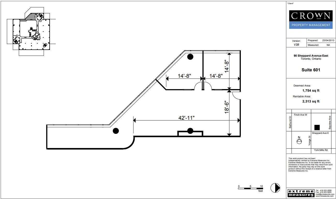 90 Sheppard Ave E, Toronto, ON à louer Plan d’étage– Image 1 sur 5