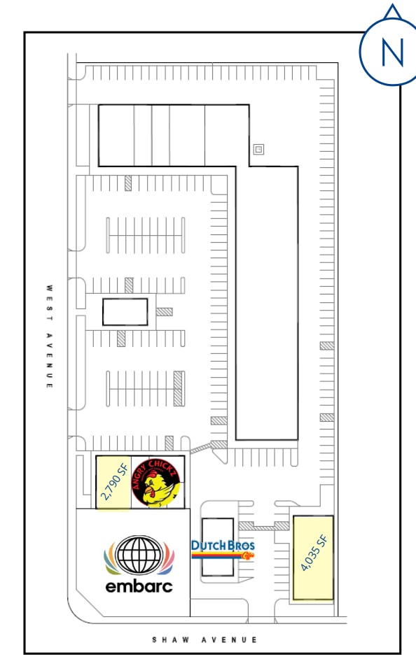 1754-1768 W Shaw Ave, Fresno, CA à louer Plan de site– Image 1 sur 1