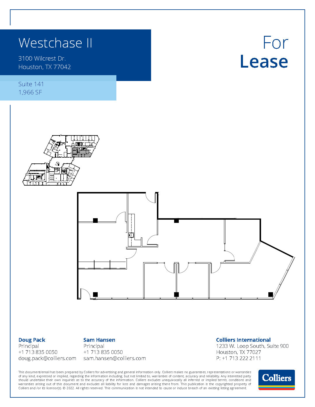 3000 Wilcrest Dr, Houston, TX à louer Plan d’étage– Image 1 sur 2