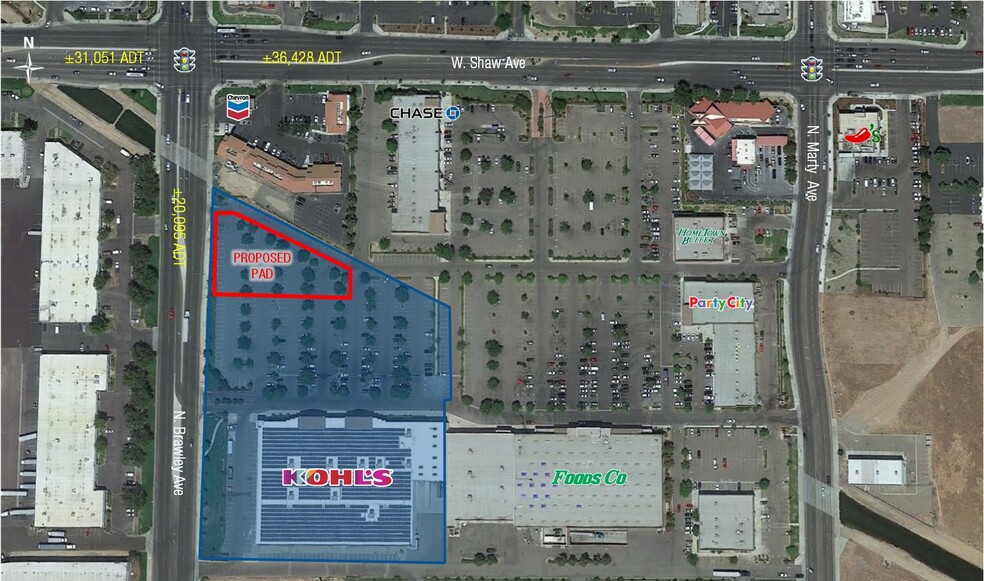 3699 W Shaw Ave, Fresno, CA à louer - Aérien – Image 2 sur 3