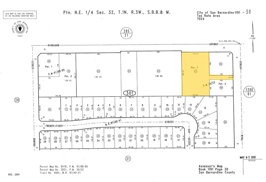 3553 Highland Ave, Highland, CA à vendre - Plan cadastral – Image 2 sur 7