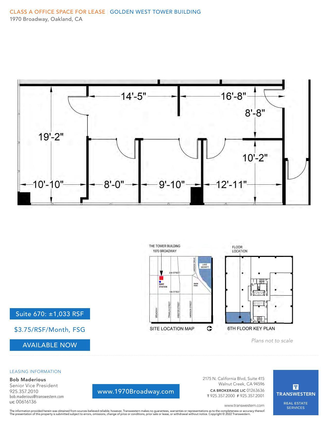 1970 Broadway, Oakland, CA à louer Plan d’étage– Image 1 sur 1