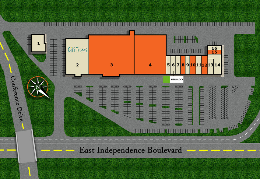 5622-5708 E Independence Blvd, Charlotte, NC à louer - Plan de site – Image 2 sur 2