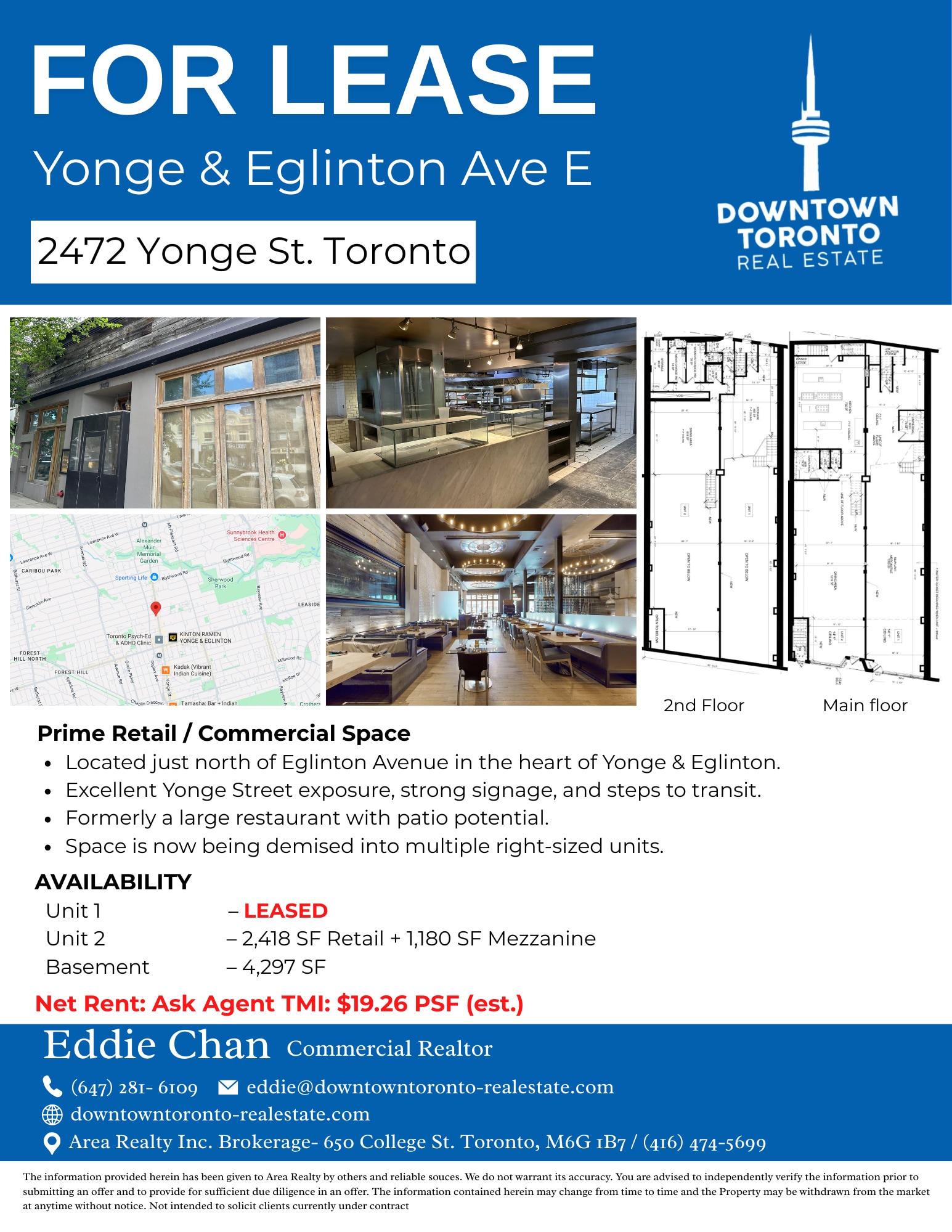 2472 Yonge St, Toronto, ON à louer Photo intérieure– Image 1 sur 1