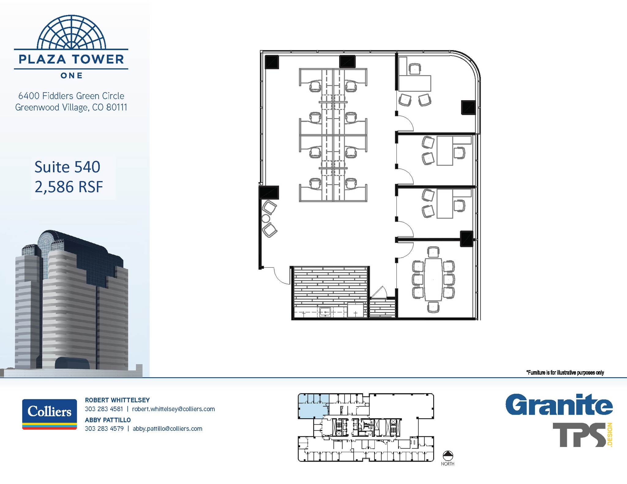 6400 S Fiddlers Green Cir, Greenwood Village, CO à louer Plan d’étage– Image 1 sur 2