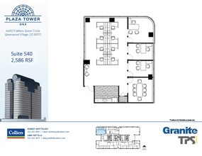 6400 S Fiddlers Green Cir, Greenwood Village, CO à louer Plan d’étage– Image 1 sur 2