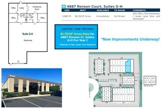 4883 Ronson Ct, San Diego, CA à louer Plan d’étage– Image 2 sur 2
