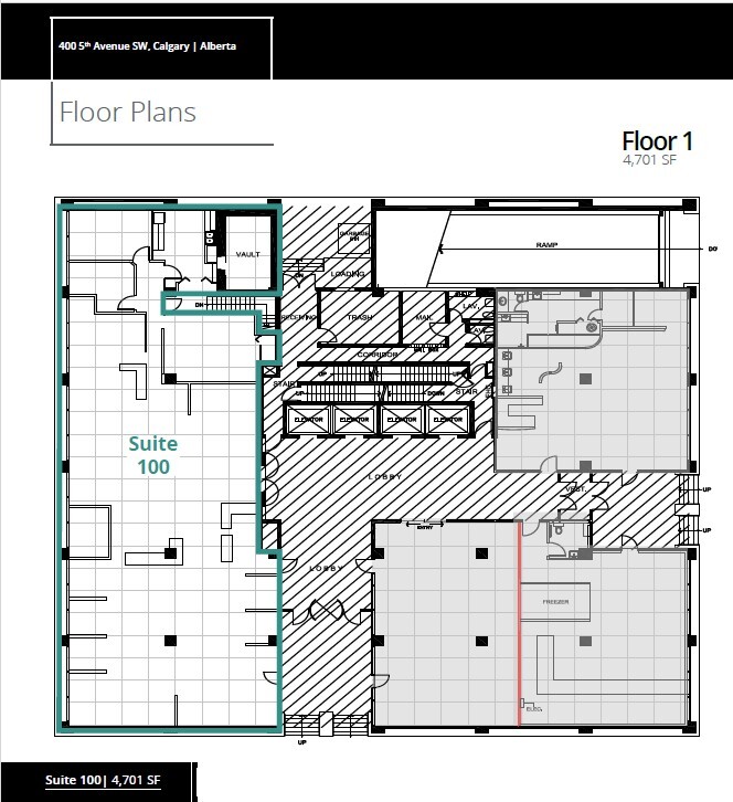 400 5th Ave SW, Calgary, AB à louer Plan d’étage– Image 1 sur 1