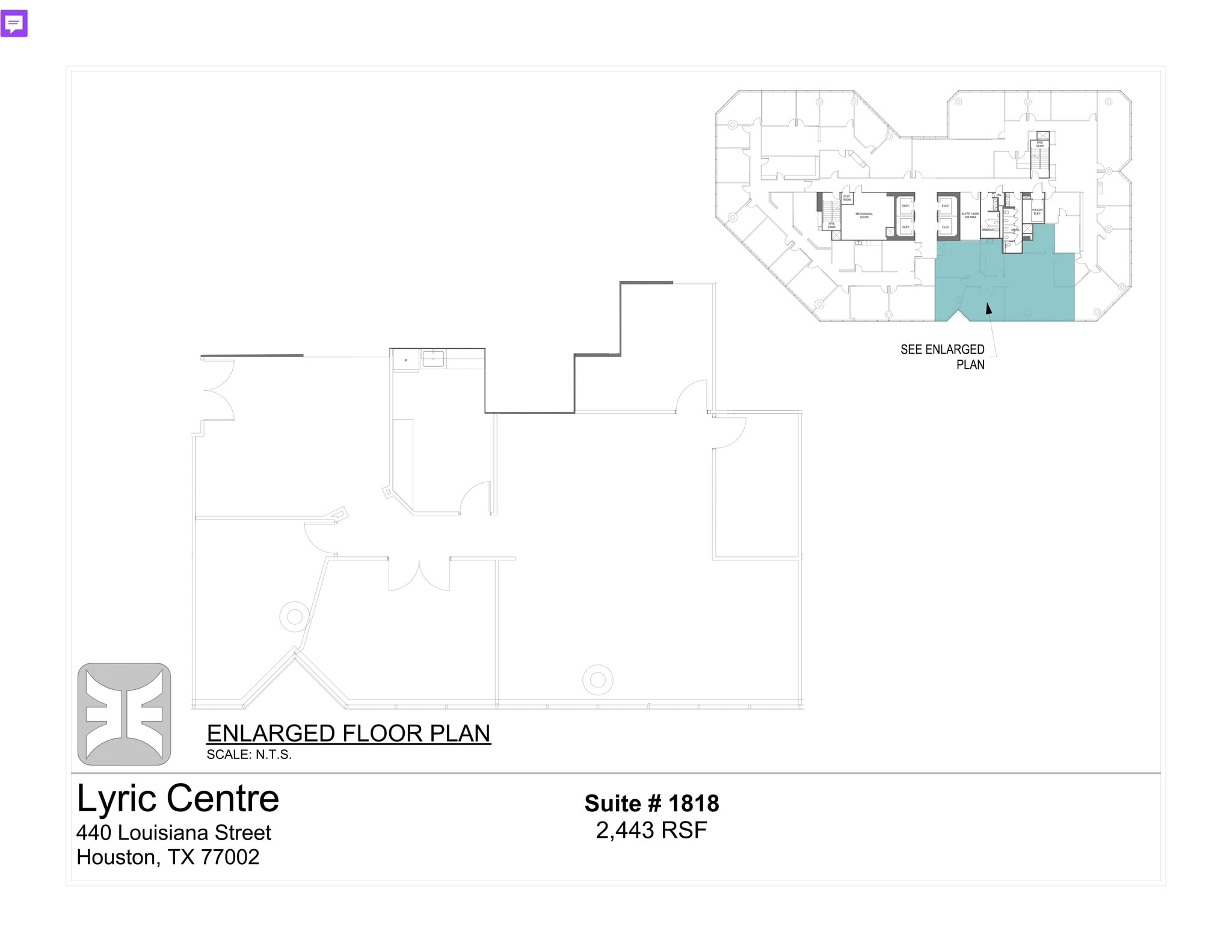 440 Louisiana St, Houston, TX à louer Plan de site– Image 1 sur 1