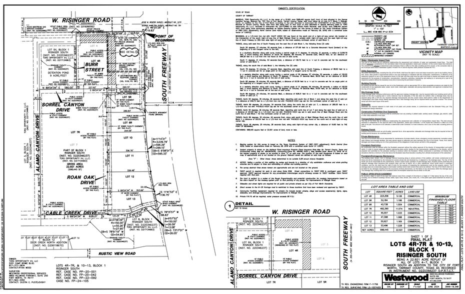 N I-35 & Risinger Rd, Fort Worth, TX à vendre - Plan cadastral – Image 2 sur 3