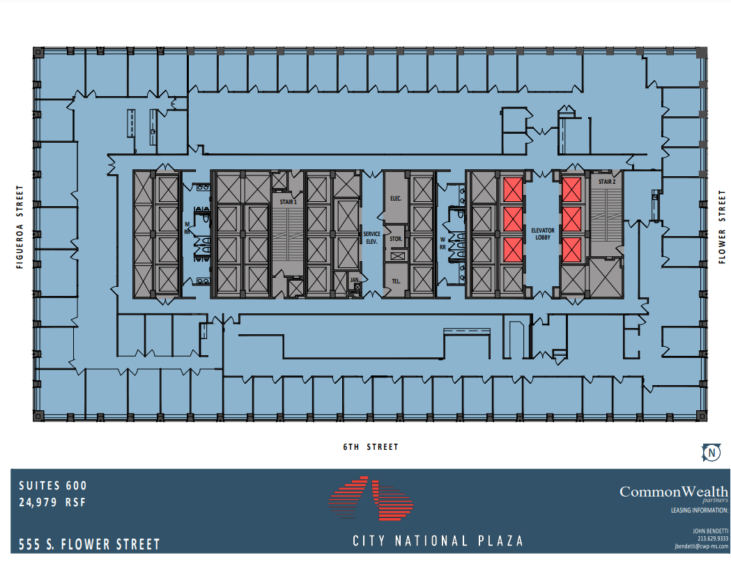 515 S Flower St, Los Angeles, CA à louer Plan d’étage– Image 1 sur 1