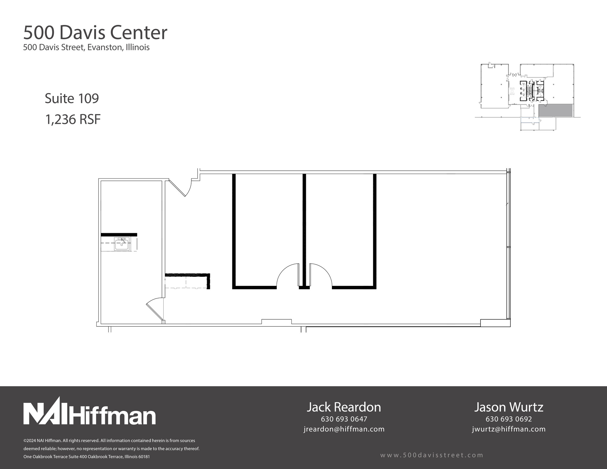 500 Davis St, Evanston, IL à louer Plan d’étage– Image 1 sur 1