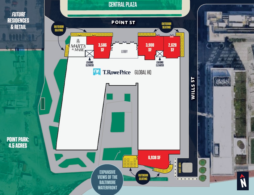 1307 Point St, Baltimore, MD à louer Plan d’étage– Image 1 sur 1