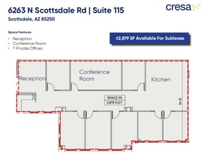 6263 N Scottsdale Rd, Scottsdale, AZ à louer Plan d’étage– Image 1 sur 8