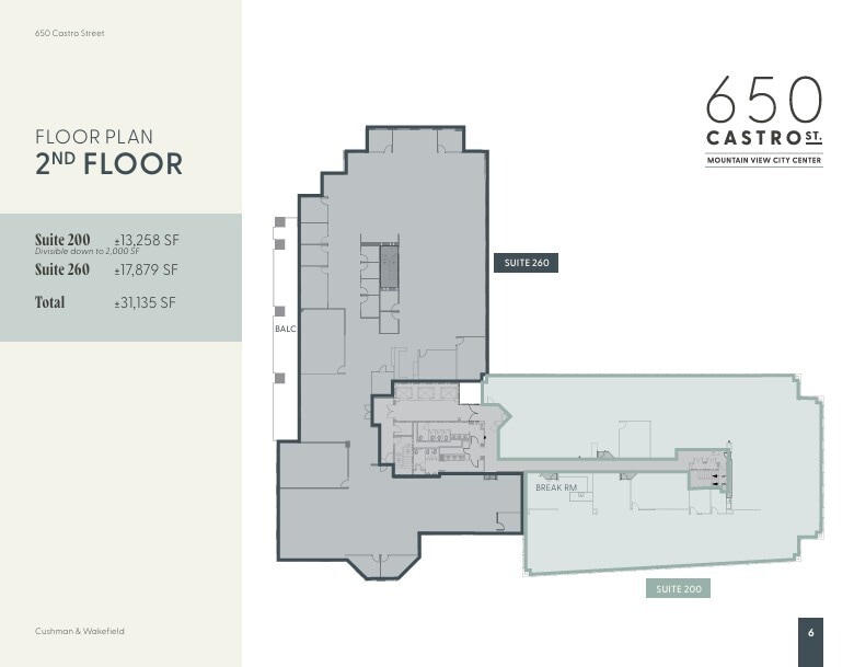 650 Castro St, Mountain View, CA à louer Plan d’étage– Image 1 sur 1