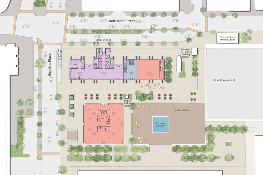 10 Hopkins Plz, Baltimore, MD à louer - Plan de site – Image 2 sur 2