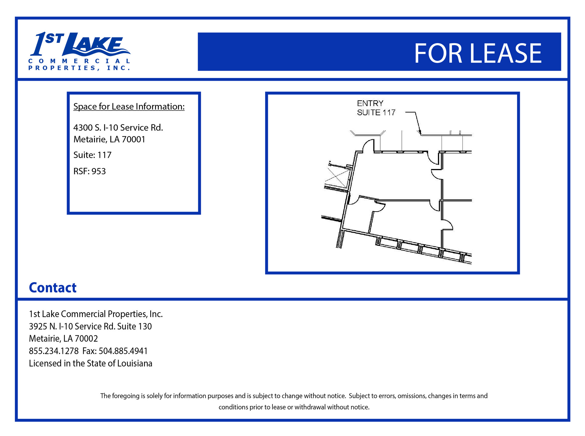 4300 S I-10 Service Rd, Metairie, LA à louer Plan d’étage– Image 1 sur 1