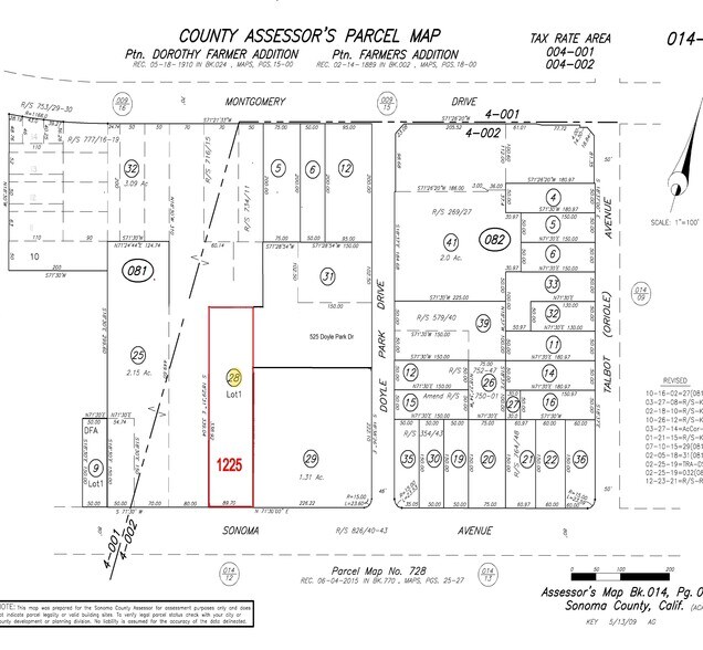 1225 Sonoma Ave, Santa Rosa, CA à vendre - Plan cadastral – Image 2 sur 5