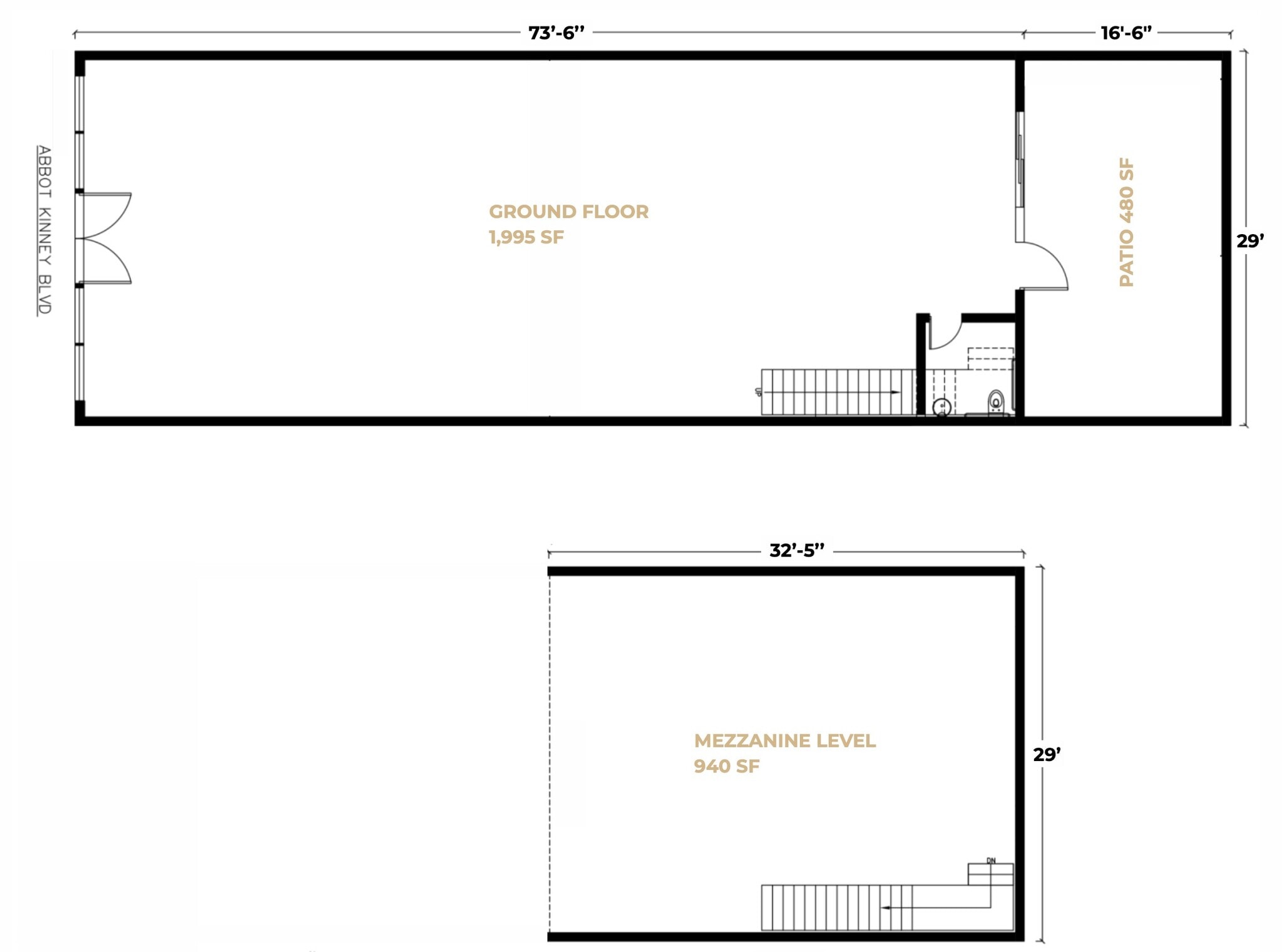 1648 Abbot Kinney Blvd, Venice, CA à louer Plan d’étage– Image 1 sur 8