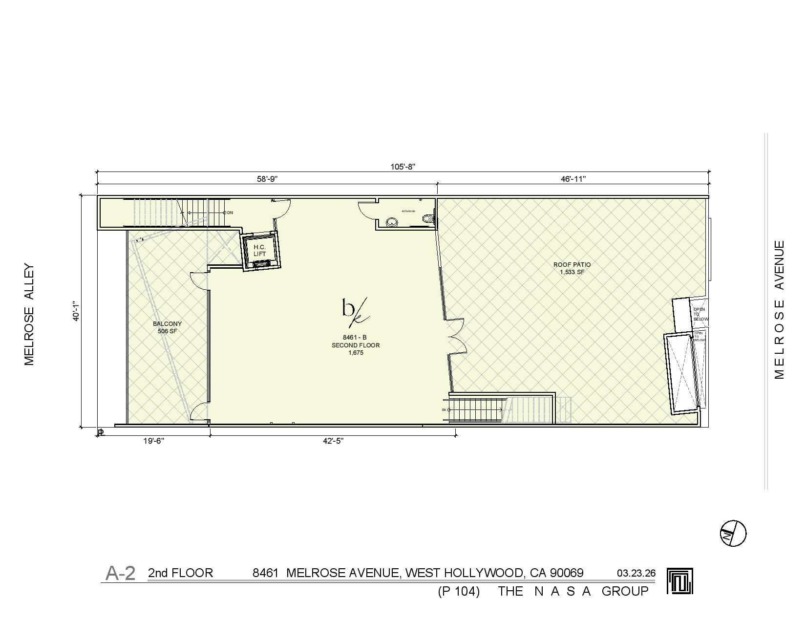 8461 Melrose Ave, West Hollywood, CA à louer Plan d’étage– Image 1 sur 1