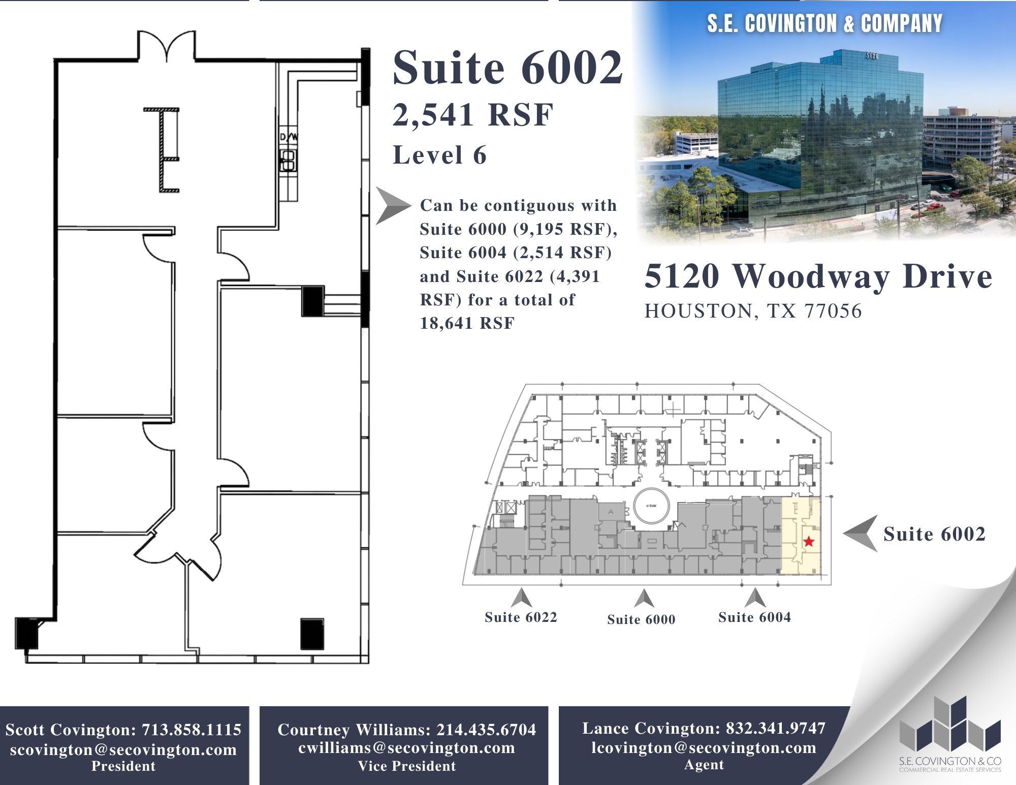 5120 Woodway Dr, Houston, TX à louer Plan d’étage– Image 1 sur 2