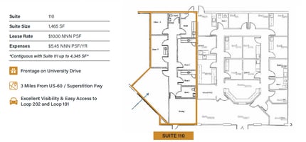 1134 E University Dr, Mesa, AZ à louer Plan d’étage– Image 1 sur 1