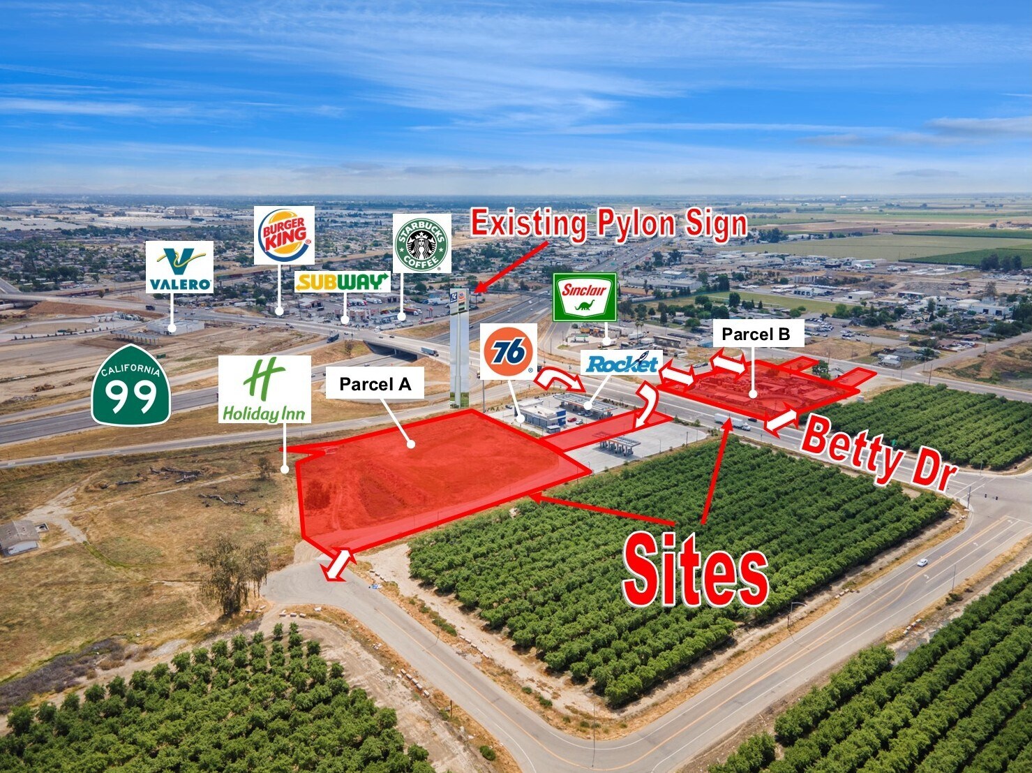 Retail Land: CA-99/Betty Dr ±4.69 Acres portefeuille de 2 biens à vendre sur LoopNet.fr Photo principale– Image 1 sur 17