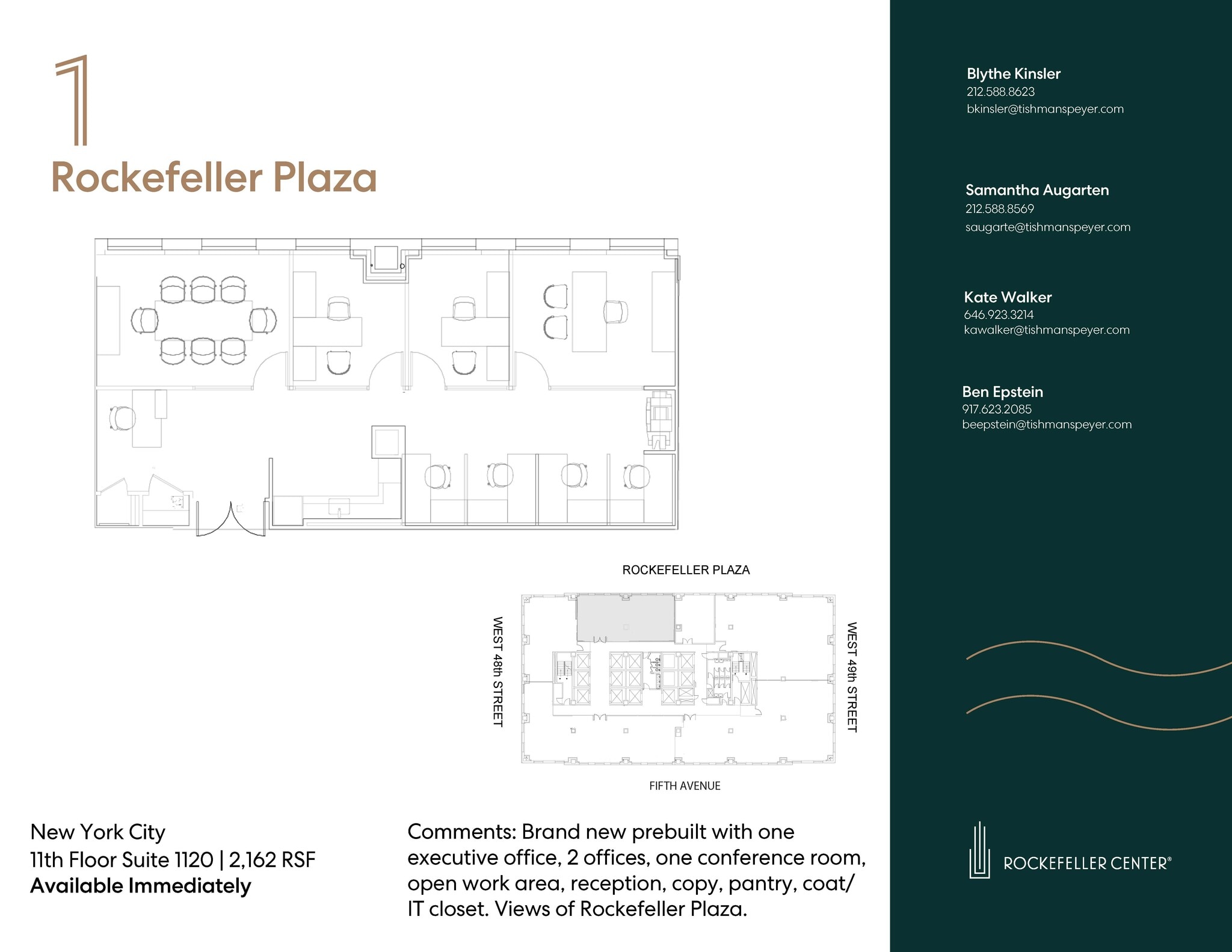 1 Rockefeller Plaza, New York, NY à louer Plan d’étage– Image 1 sur 9