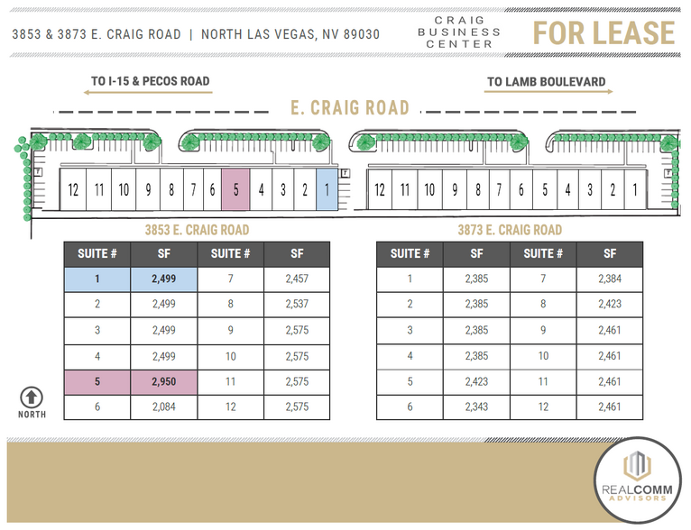 3853 E Craig Rd, North Las Vegas, NV à louer - Plan de site – Image 2 sur 4