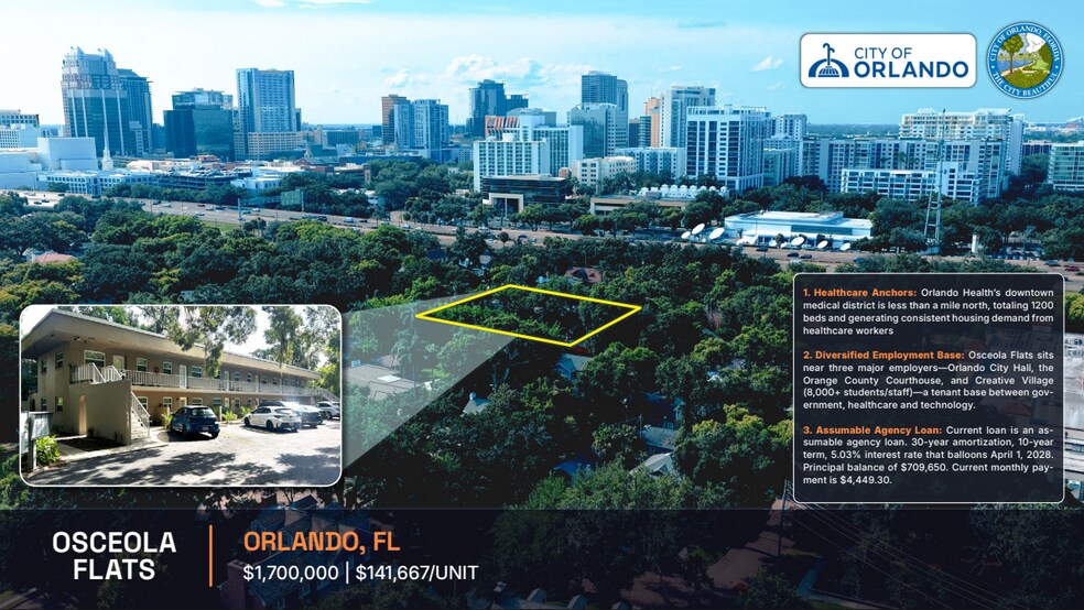 521 S Osceola Ave, Orlando, FL à vendre - Aérien – Image 1 sur 13