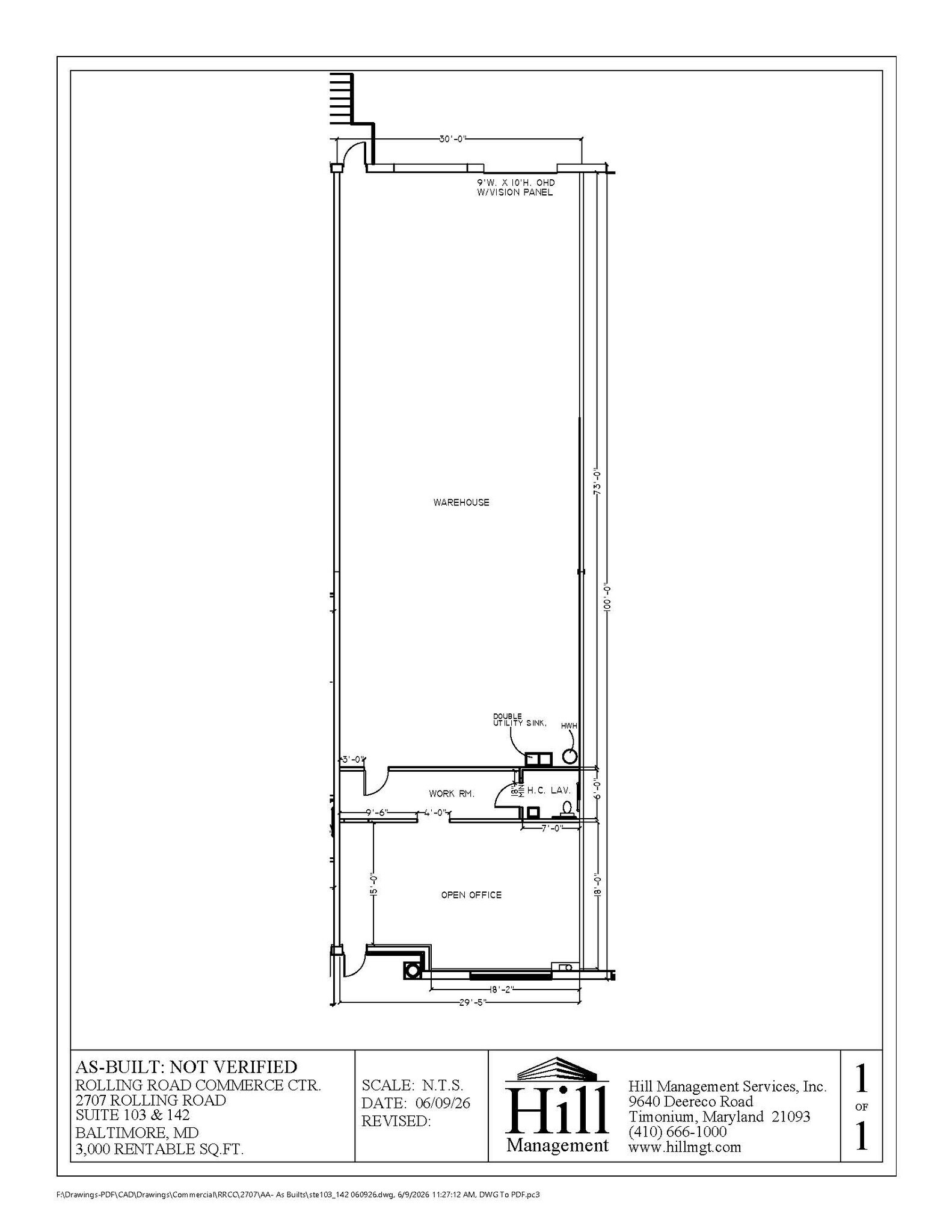 2707 Rolling Rd, Windsor Mill, MD à louer Plan d’étage– Image 1 sur 1