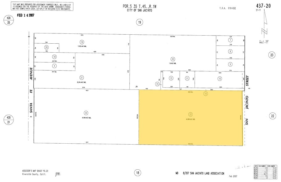1300 San Jacinto Ave & W. Esplanade Ave, San Jacinto, CA 92583, San Jacinto, CA à vendre - Plan cadastral – Image 2 sur 2