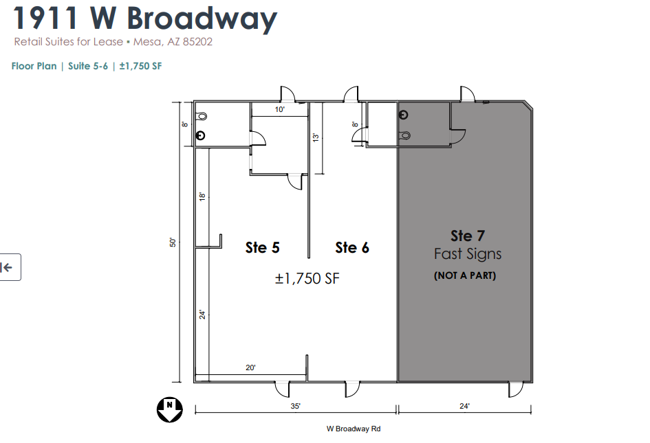 1911 W Broadway Rd, Mesa, AZ à louer Plan d’étage– Image 1 sur 1