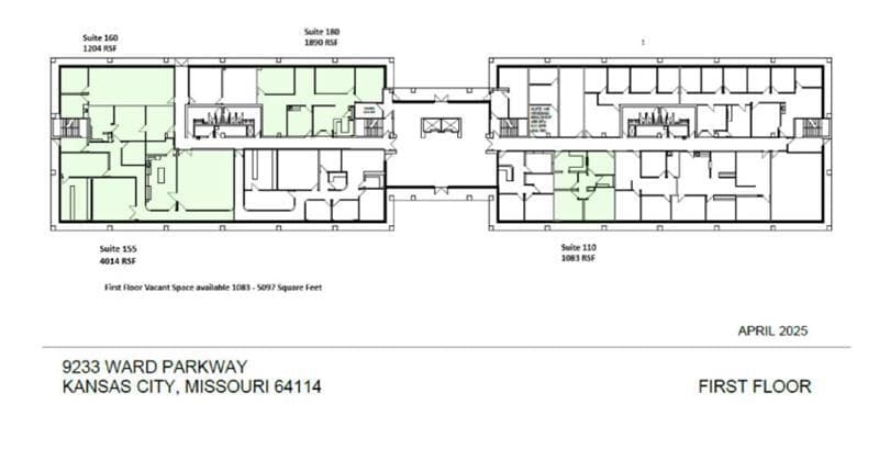 9233 Ward Pky, Kansas City, MO à louer Plan d’étage– Image 1 sur 1
